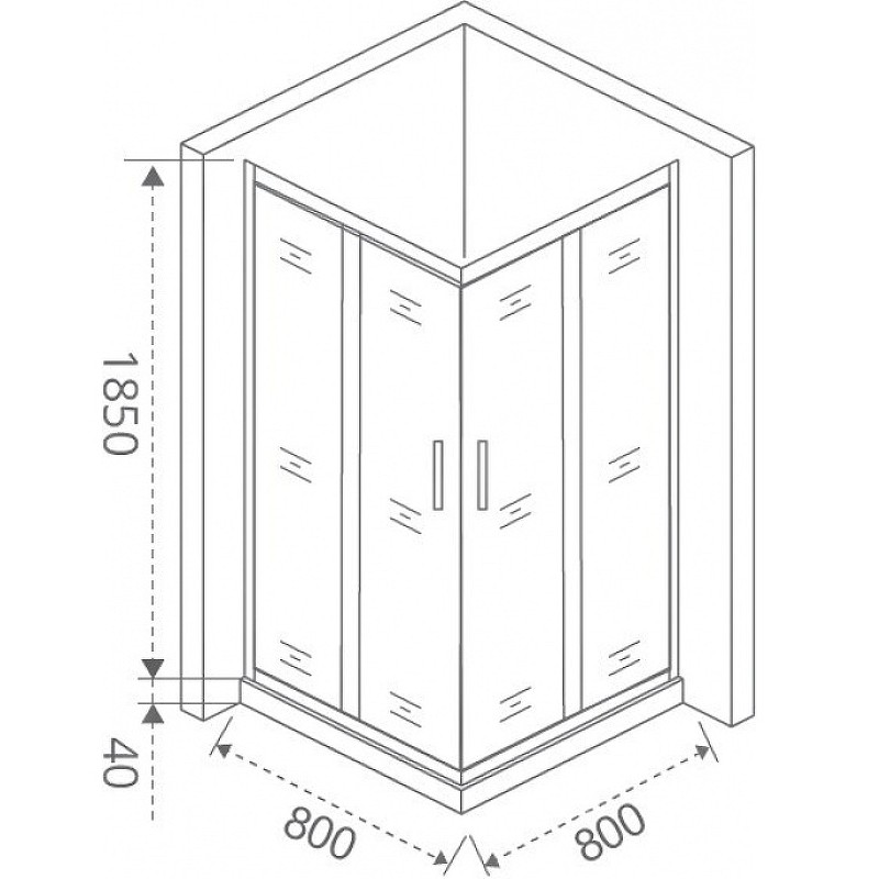 Душевой уголок Good Door Latte CR-80-C-WE 80x80 профиль Белый стекло прозрачное