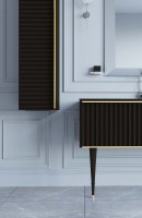 Шкаф пенал Boheme Armadi Art Vallessi Avantgarde Canale 35 846-BG подвесной Черный Золото МДФ / ЛДСП