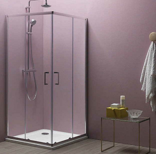 Душевой уголок Kolpa San Eco Quat TKK 90x90 538560 профиль Хром стекло прозрачное