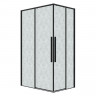 Душевой уголок Grossman Galaxy 100x90 L 300.K33.01.90R10L.21.02 профиль Черный матовый стекло шиншилла