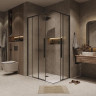 Душевой уголок Grossman Galaxy 100x90 L 300.K33.01.90R10L.21.02 профиль Черный матовый стекло шиншилла