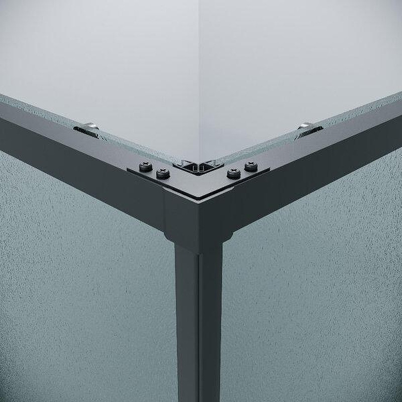 Душевой уголок Grossman Galaxy 100x90 L 300.K33.01.90R10L.21.02 профиль Черный матовый стекло шиншилла