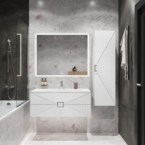 Тумба под раковину Grossman Луксор 100 1010058 цвет Белый матовый