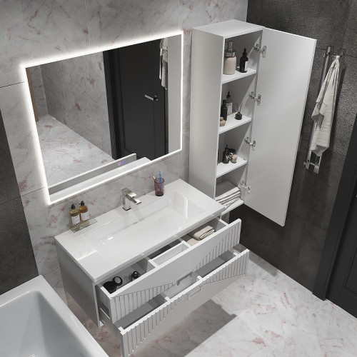 Тумба под раковину Grossman Луксор 100 1010058 цвет Белый матовый