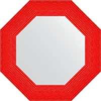 Зеркало Evoform Octagon 57х57 BY 3883 в багетной раме - Красная волна 89 мм