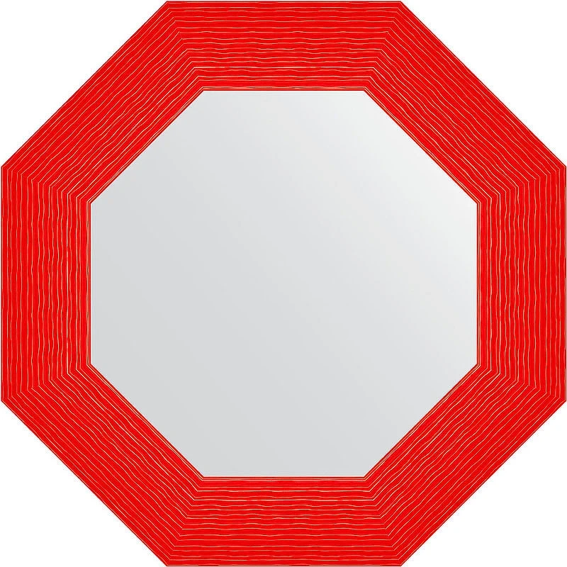 Зеркало Evoform Octagon 57х57 BY 3883 в багетной раме - Красная волна 89 мм