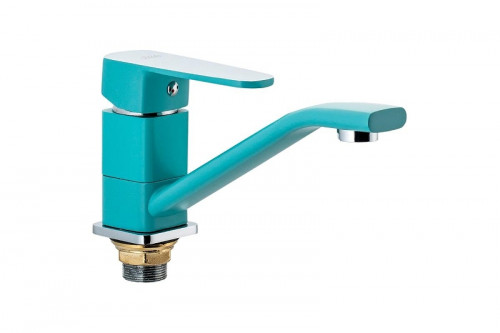 Смеситель для раковины Ekko E45303 цвет Хром Бирюзовый
