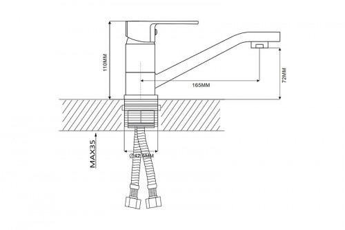 Смеситель для раковины Ekko E45303 цвет Хром Бирюзовый