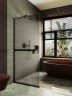 Душевая перегородка Maybah Glass MGD-728-6у 790x1950 в узком профиле Черный стекло бронзовое матовое