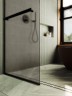 Душевая перегородка Maybah Glass MGD-728-6у 790x1950 в узком профиле Черный стекло бронзовое матовое