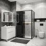 Душевой уголок Grossman Cosmo 130х90 120.K33.02.1390.21.10 профиль Черный матовый стекло тонированное