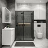 Душевой уголок Grossman Cosmo 130х90 120.K33.02.1390.21.10 профиль Черный матовый стекло тонированное