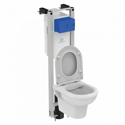 Комплект унитаза с инсталляцией Ideal Standard Prosys Eco Frame Exacto X022601 с сиденьем Микролифт фарфор подвесной