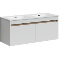Тумба под раковину Sancos Smart 120 SM120-2W подвесная Белый глянец МДФ / ЛДСП