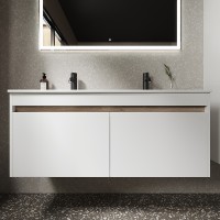 Тумба под раковину Sancos Smart 120 SM120-2W подвесная Белый глянец МДФ / ЛДСП