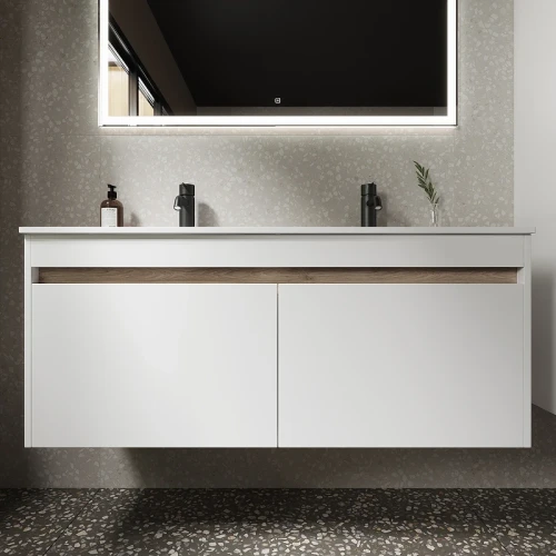 Тумба под раковину Sancos Smart 120 SM120-2W подвесная Белый глянец МДФ / ЛДСП