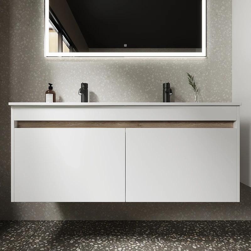 Тумба под раковину Sancos Smart 120 SM120-2W подвесная Белый глянец МДФ / ЛДСП