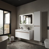 Тумба под раковину Sancos Smart 120 SM120-2W подвесная Белый глянец МДФ / ЛДСП