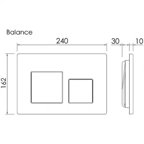 Клавиша смыва Ceramicanova Balance Square CN12-002W Белая глянцевая