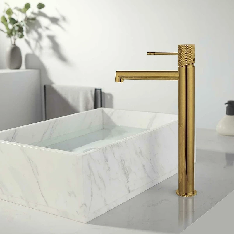 Смеситель для раковины Vincea Desire VBF-1D2BG Брашированное золото латунь