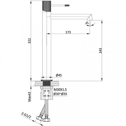 Смеситель для раковины Vincea Desire VBF-1D2BG Брашированное золото латунь