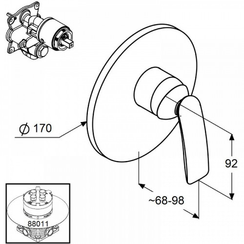 Смеситель для душа Kludi Balance 526550575 Хром встраиваемый