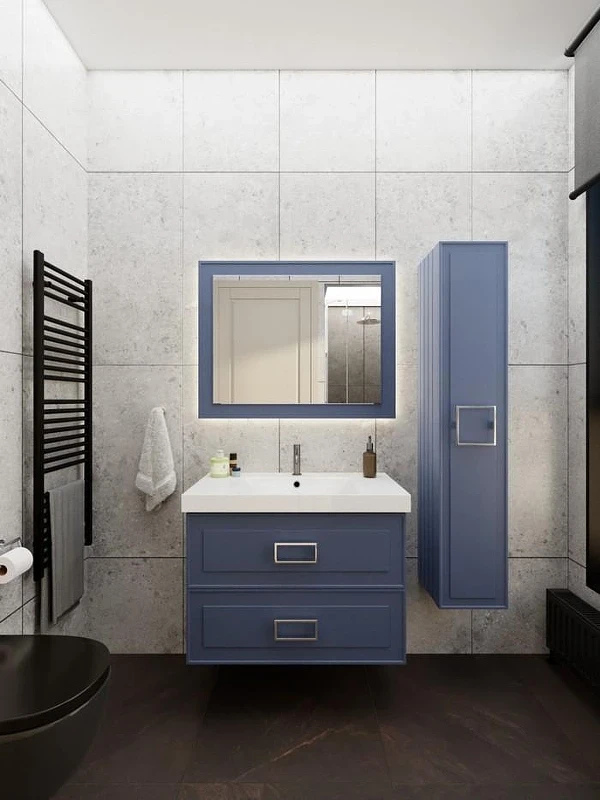 Тумба под раковину La Fenice Cubo Twin 100 FNC-01-CUB-BG-100-2 подвесная Синяя матовая