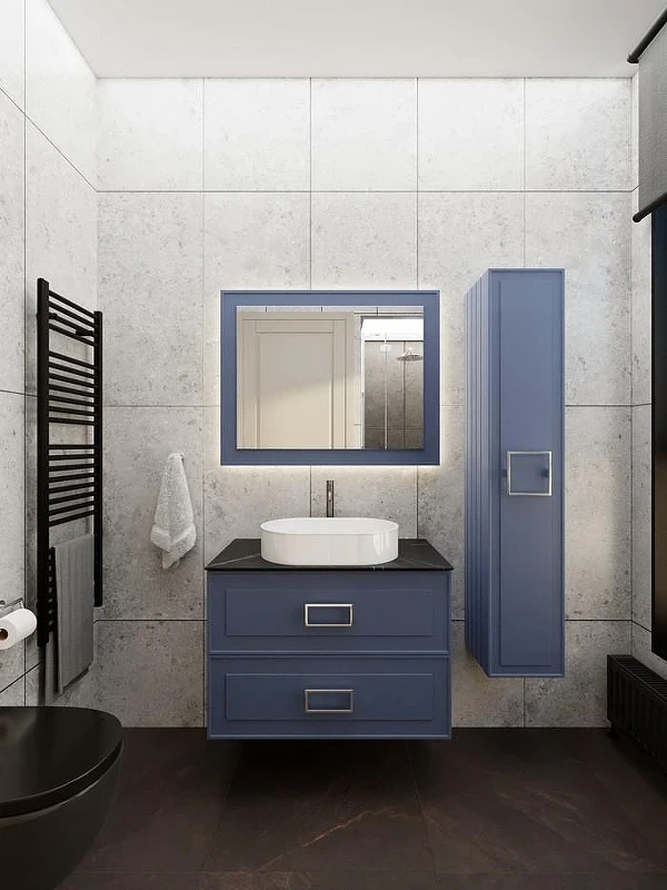 Тумба под раковину La Fenice Cubo Twin 100 FNC-01-CUB-BG-100-2 подвесная Синяя матовая
