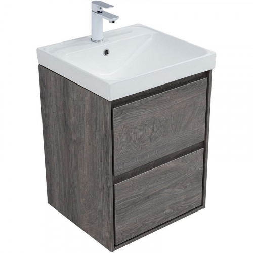 Тумба под раковину Aquanet Милан 50 336371 подвесная Дуб рошелье МДФ / ЛДСП