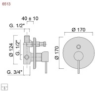 Смеситель для душа Giulini Futuro F6513 Хром