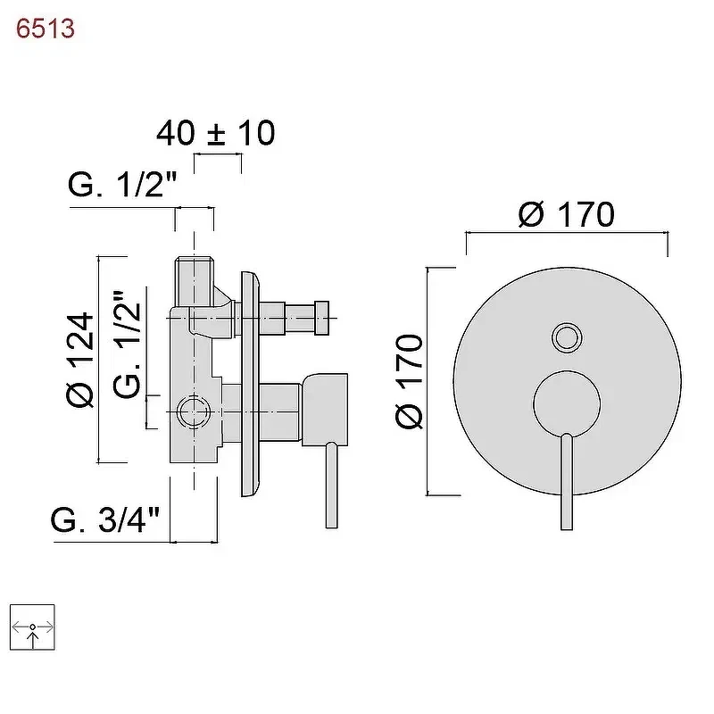 Смеситель для душа Giulini Futuro F6513 Хром