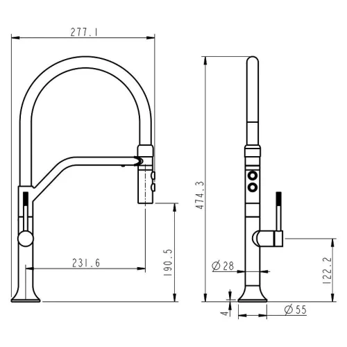 Смеситель для кухни Fmark FS0052Q цвет Графит