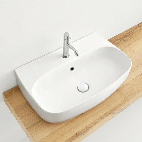 Раковина Kerasan Nolita 50 534001*1 Белая глянцевая фарфор подвесная, накладная