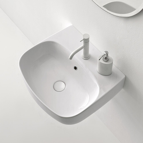 Раковина Kerasan Nolita 50 534001*1 Белая глянцевая фарфор подвесная, накладная