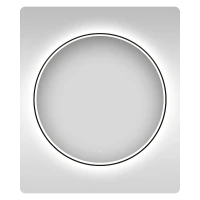 Зеркало Wellsee 7 Rays' Spectrum 100 172200270 с подсветкой цвет Черный матовый с сенсорным выключателем