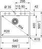 Кухонная мойка Franke Maris MRG 610-54 59 114.0731.688 цвет Грифельный серый