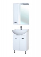 Зеркало со шкафом Bellezza Классик 50 L 4611906002010 с подсветкой Белое МДФ / ЛДСП, стекло