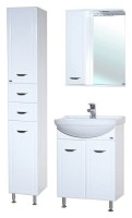 Зеркало со шкафом Bellezza Классик 50 L 4611906002010 с подсветкой Белое МДФ / ЛДСП, стекло