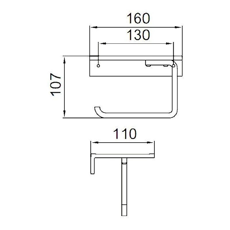 Держатель туалетной бумаги Frap F30603-19 с полкой цвет Оружейная сталь