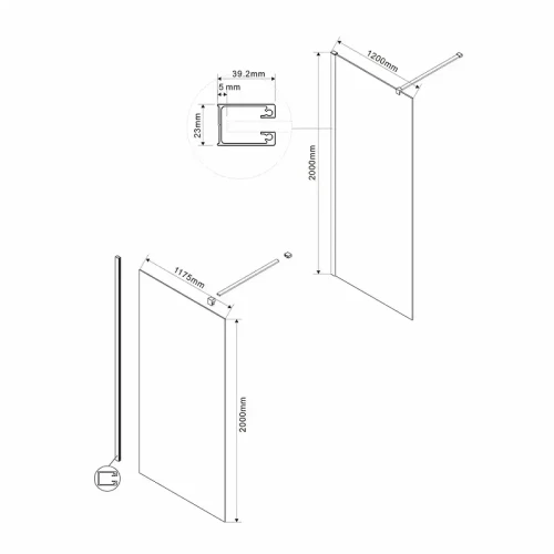 Душевая перегородка Vincea Walk-In VSG-1W120CL стекло прозрачное