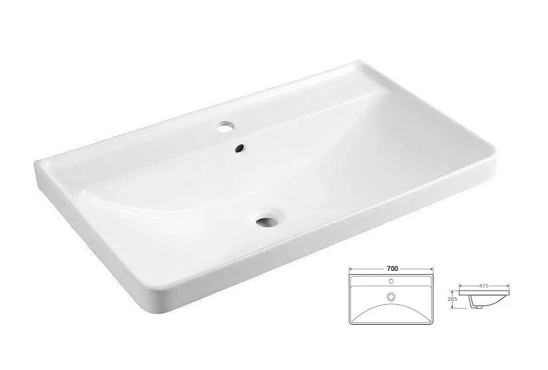 Тумба с раковиной Azario Ника 70 CS00089990 цвет Белый глянцевый