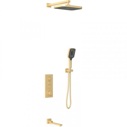 Душевая система Vincea VSFW-433T1BG с термостатом Брашированное золото латунь встраиваемый