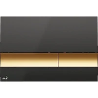 Кнопка смыва для инсталляции Alcaplast Basic M1728-5 Черная Золотая