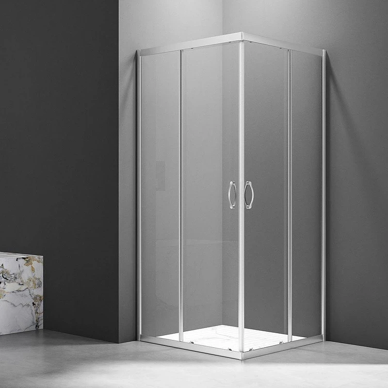 Душевой уголок Veconi Rovigo RV-101 80х80 RV101-80-01-C4 профиль Хром стекло прозрачное