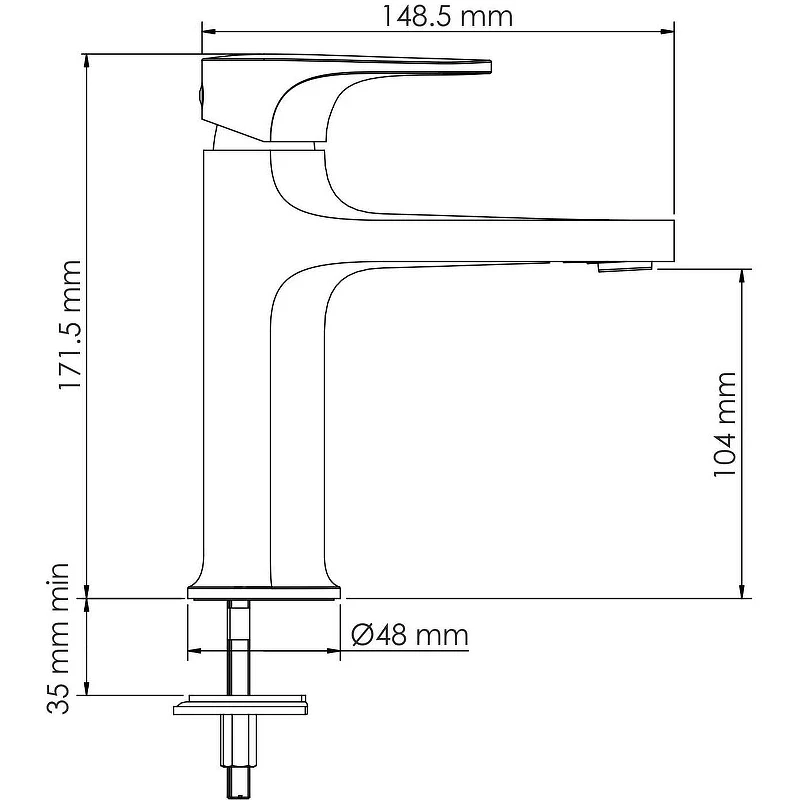 Смеситель для раковины WasserKRAFT Spree 1403 Никель латунь