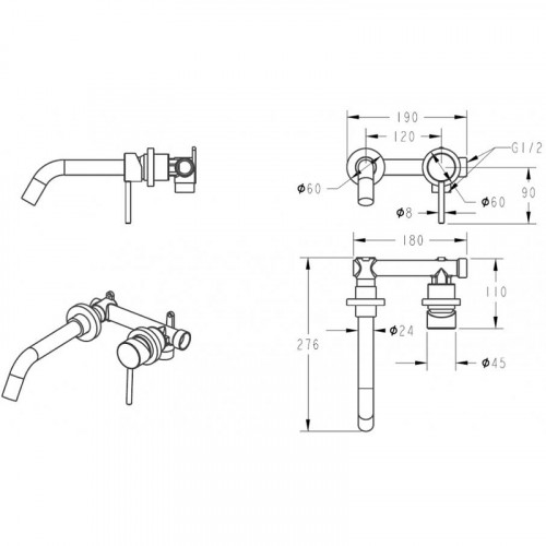 Смеситель для раковины Grocenberg GB511MG Золото матовое