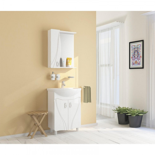 Тумба под раковину Mixline Лима 55 550495 цвет Белый