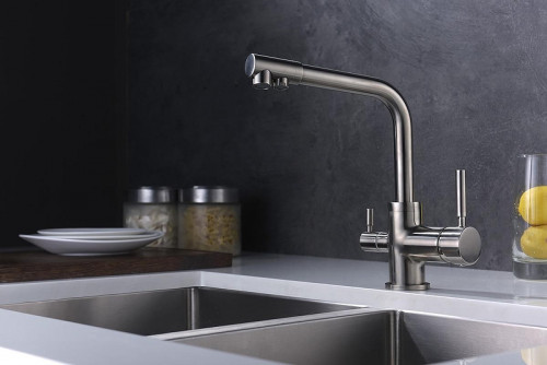 Смеситель для кухни Emar Steel ЕС - 3003NS Сатин цвет Сатин