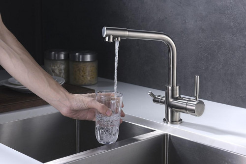 Смеситель для кухни Emar Steel ЕС - 3003NS Сатин цвет Сатин