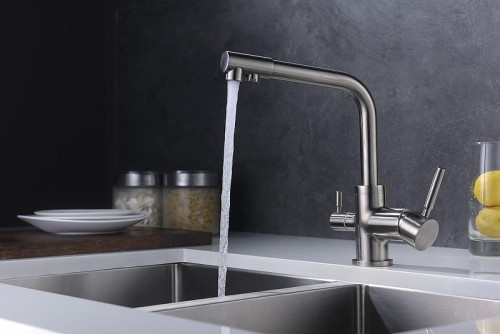 Смеситель для кухни Emar Steel ЕС - 3003NS Сатин цвет Сатин